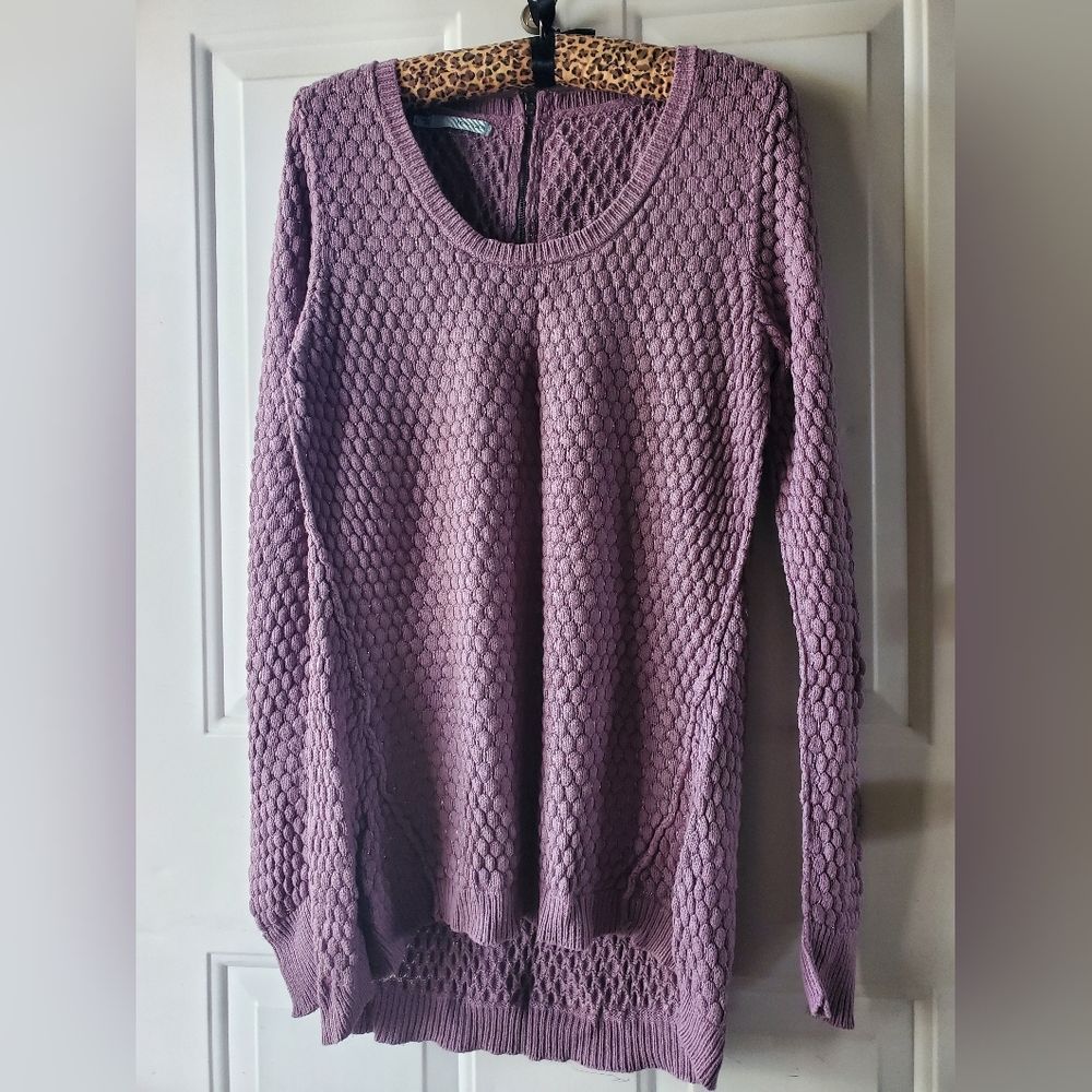 Maurice's knit sweater. Size Large. Dusty purple with metallic silver detail